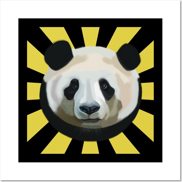 Striking Panda Bear on Sun Rays Wall Art by KateVanFloof